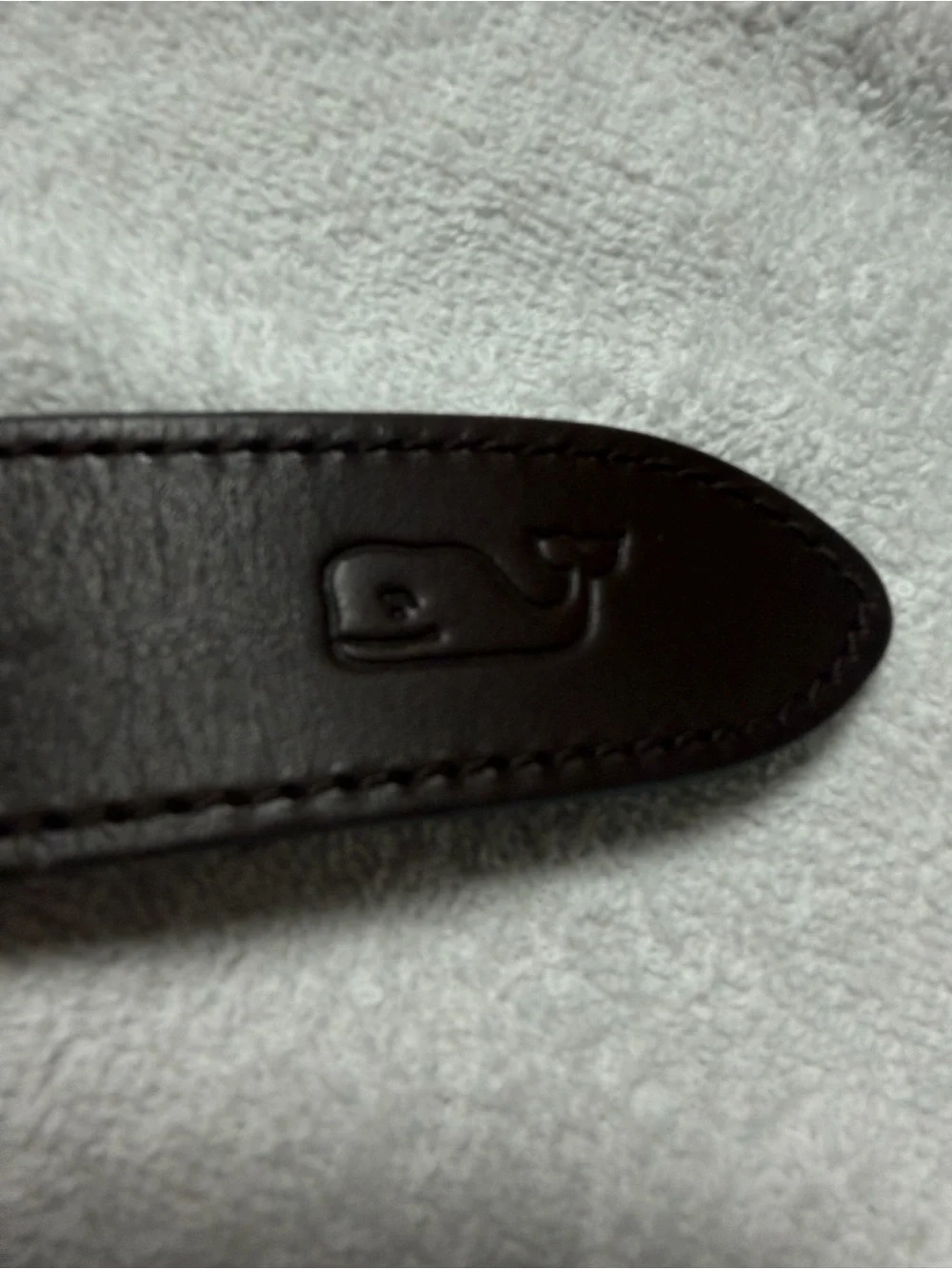 Vineyard Vines Pink Patterned Leather Belt with Gold Buckle